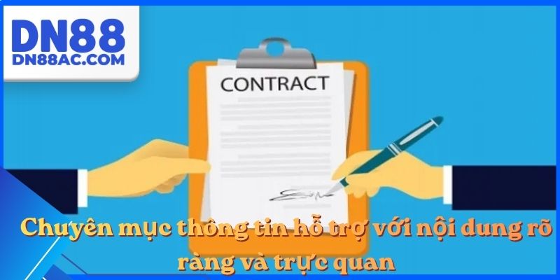 Chuyên mục thông tin hỗ trợ với nội dung rõ ràng và trực quan